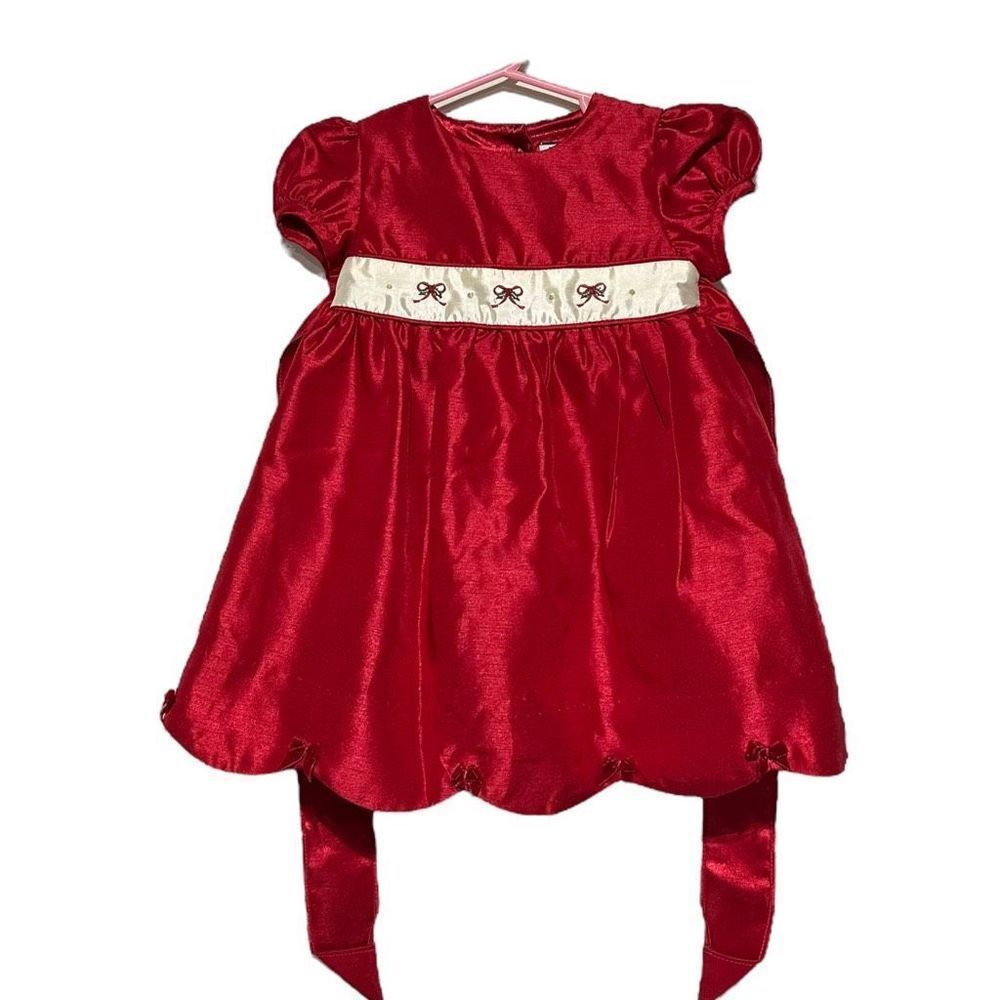 Hartstrings Toddler Girls Red Christmas Dress Size 18 Months
